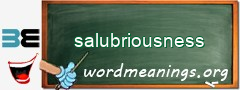 WordMeaning blackboard for salubriousness